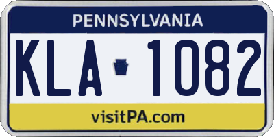 PA license plate KLA1082