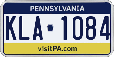PA license plate KLA1084
