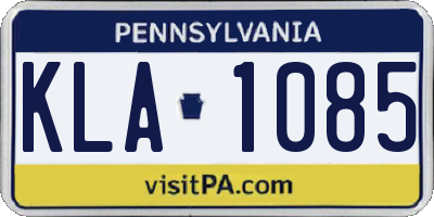 PA license plate KLA1085