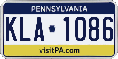 PA license plate KLA1086