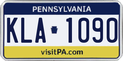 PA license plate KLA1090