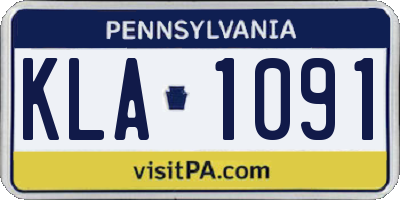 PA license plate KLA1091