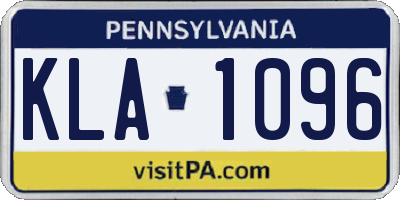 PA license plate KLA1096