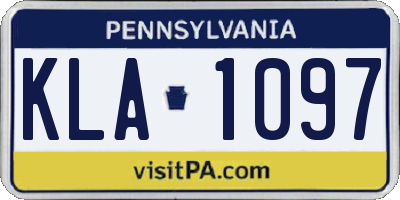 PA license plate KLA1097