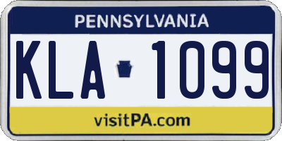PA license plate KLA1099
