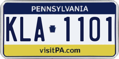 PA license plate KLA1101
