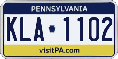 PA license plate KLA1102