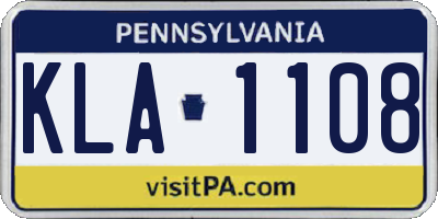 PA license plate KLA1108