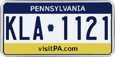 PA license plate KLA1121