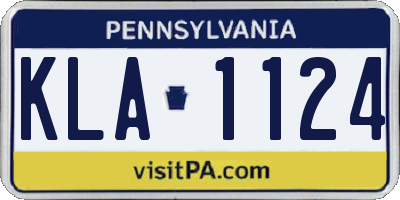 PA license plate KLA1124