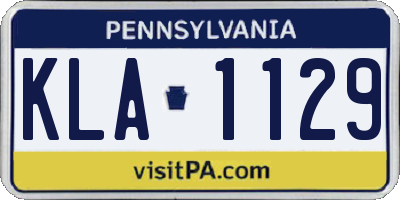 PA license plate KLA1129
