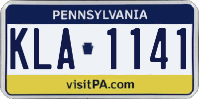 PA license plate KLA1141