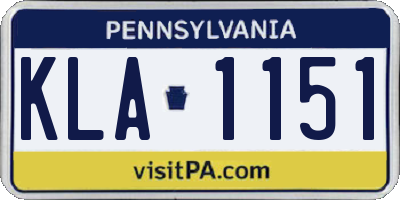 PA license plate KLA1151