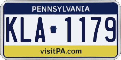 PA license plate KLA1179