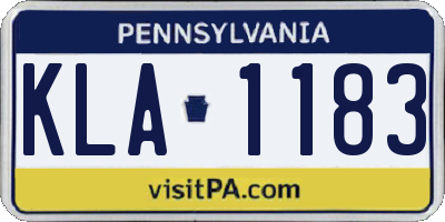 PA license plate KLA1183