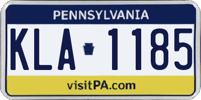 PA license plate KLA1185
