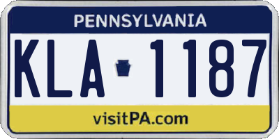 PA license plate KLA1187