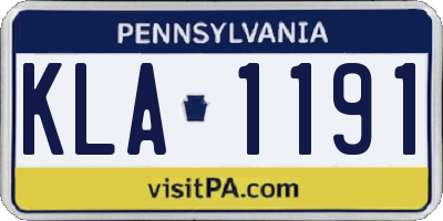 PA license plate KLA1191