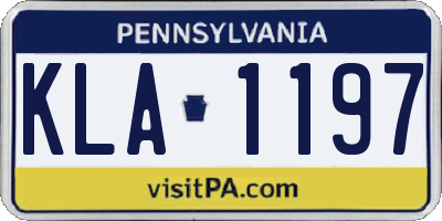 PA license plate KLA1197