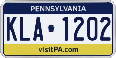 PA license plate KLA1202