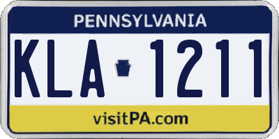 PA license plate KLA1211