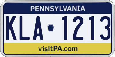 PA license plate KLA1213