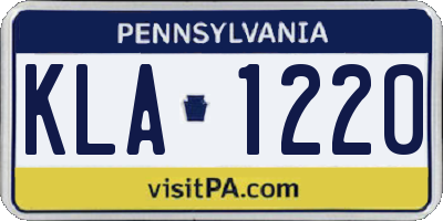 PA license plate KLA1220