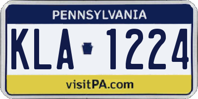 PA license plate KLA1224