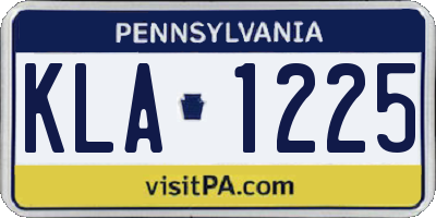 PA license plate KLA1225