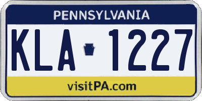 PA license plate KLA1227