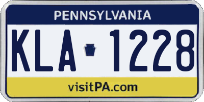 PA license plate KLA1228