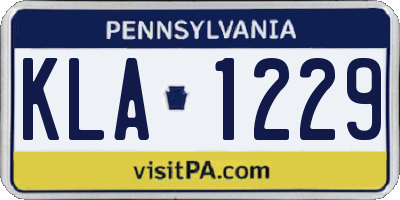 PA license plate KLA1229