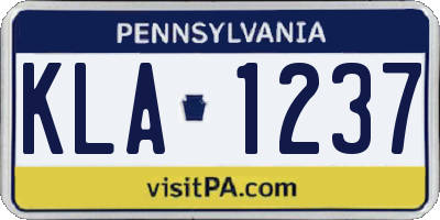 PA license plate KLA1237