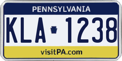 PA license plate KLA1238