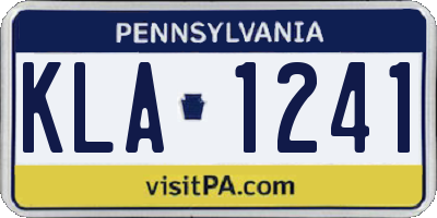PA license plate KLA1241
