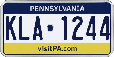 PA license plate KLA1244