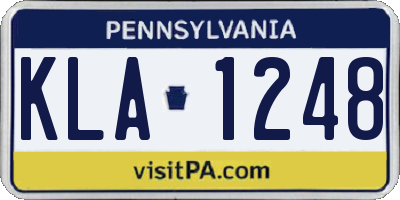 PA license plate KLA1248