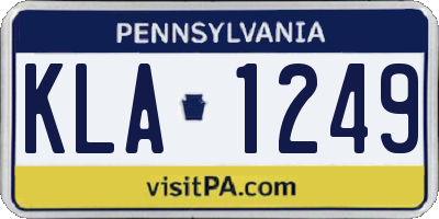 PA license plate KLA1249