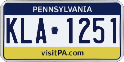PA license plate KLA1251