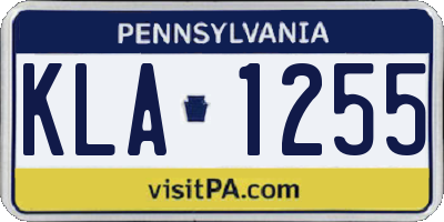 PA license plate KLA1255