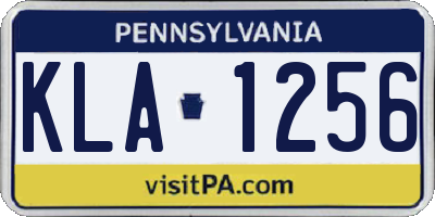 PA license plate KLA1256