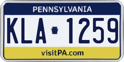 PA license plate KLA1259