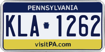 PA license plate KLA1262