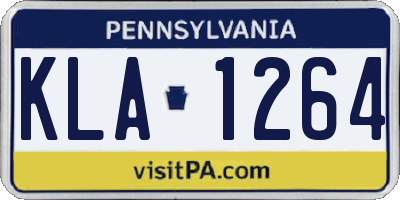 PA license plate KLA1264
