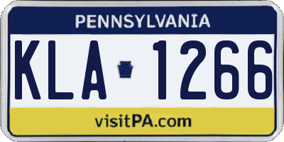 PA license plate KLA1266