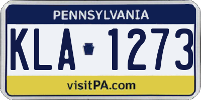 PA license plate KLA1273