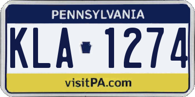 PA license plate KLA1274