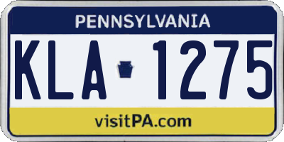 PA license plate KLA1275