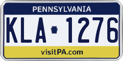 PA license plate KLA1276