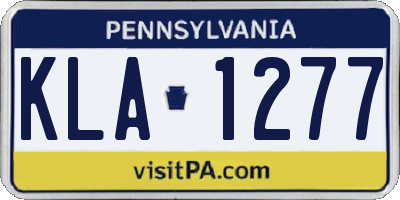 PA license plate KLA1277